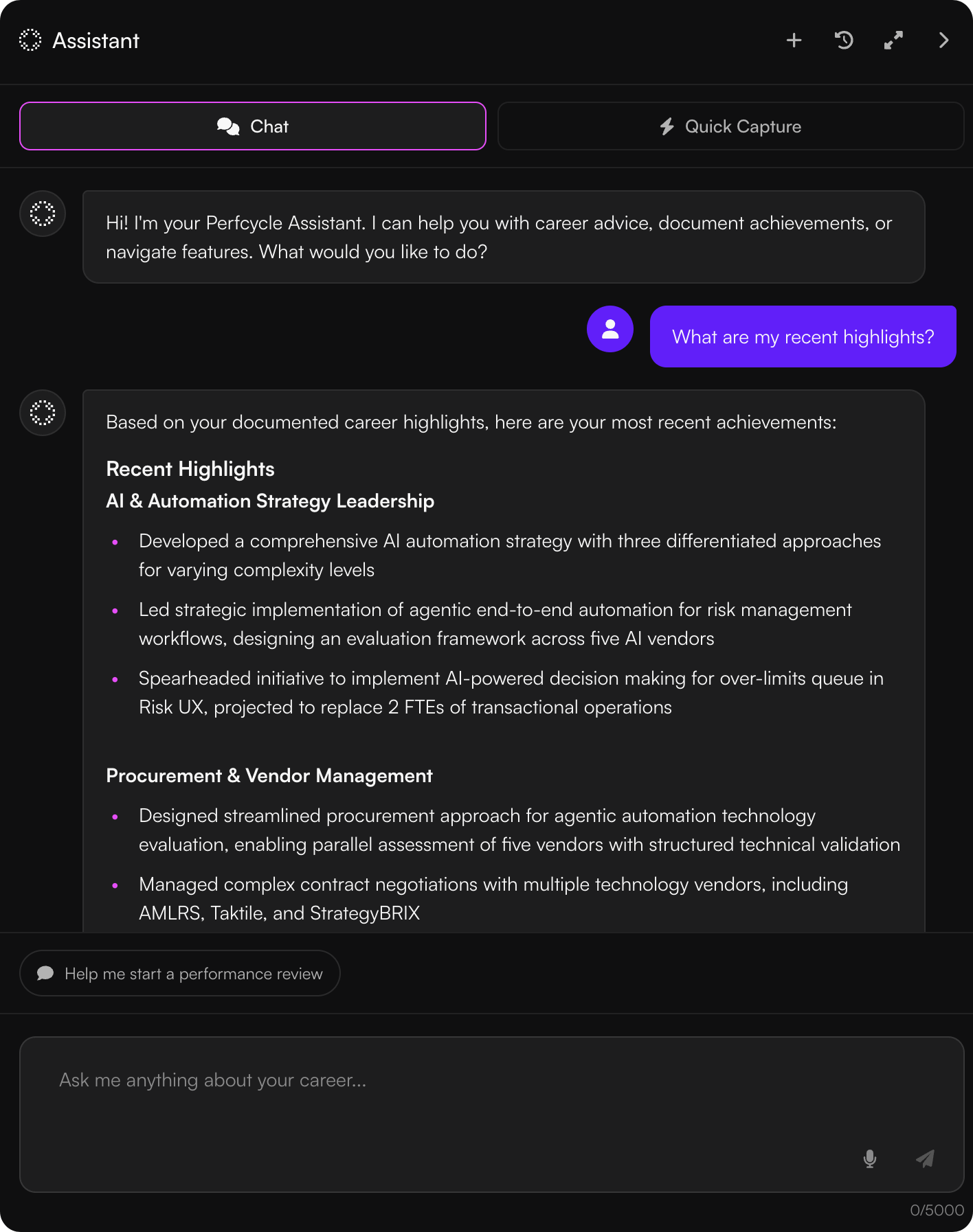 Perfcycle AI assistant